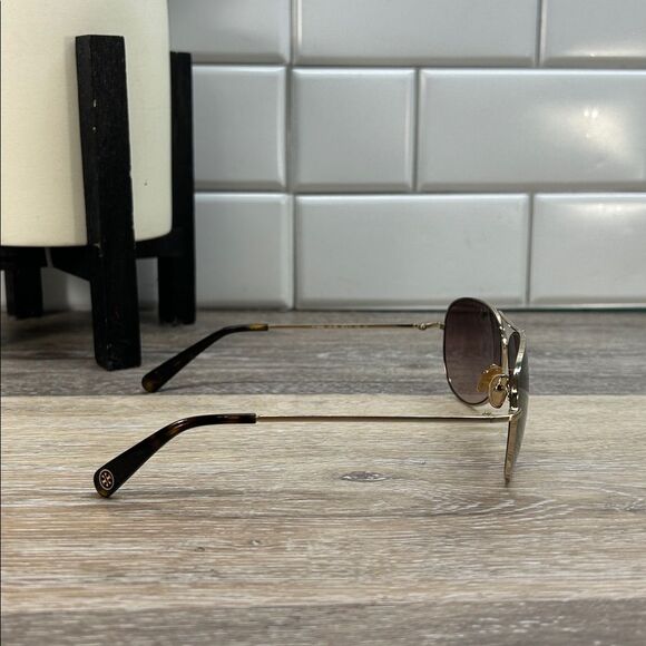 Tory Burch Gold Aviator Sunglasses - Picture 2 of 7